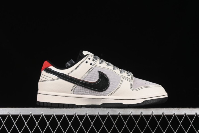Nike SB Dunk Low Black Wukong Series - Beige Grey Black Swoosh Anniversary Custom Low-Top Casual Skate Shoes - SJ1089-014