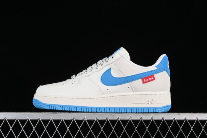 Nike Supreme x Air Force 1'07 Low Casual Sneakers in Lake Blue - HD1968-024
