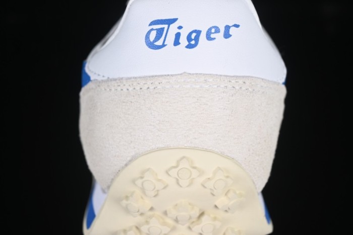 Onitsuka Tiger Vintage Runner Sneakers - White/Grey with Blue & Red Accents