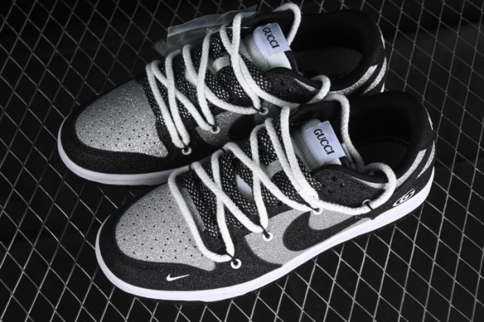 Nike SB Dunk Low Gucci Collaboration - Black Star Hook Anniversary High-End Custom Low-Top Casual Skate Shoes - SJ2068-268