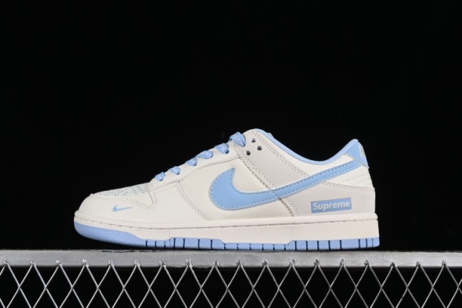 Nike SB Dunk Low Supreme Collaboration - Sky Blue Canvas Anniversary Custom Low-Top Casual Skate Shoes - BB6698-513 1