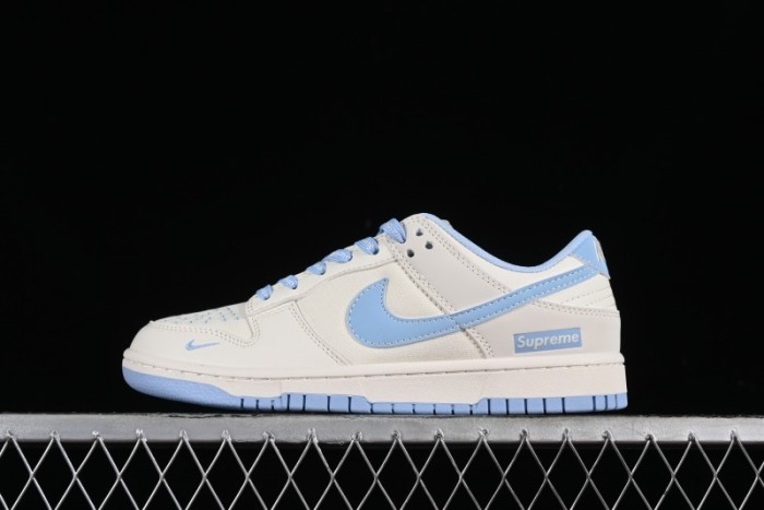 Nike SB Dunk Low Supreme Collaboration - Sky Blue Canvas Anniversary Custom Low-Top Casual Skate Shoes - BB6698-513 1