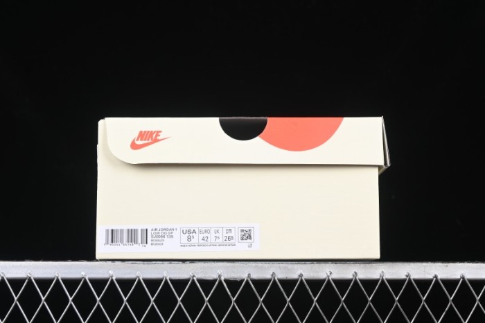 Nike Travis Scott x Fragment Design x Air Jordan 1 Low OG SP AJ1 Stussy Collaboration - Black Hook Dual-Tone Drawstring Low-Top Casual Sneakers - SJ0086-139