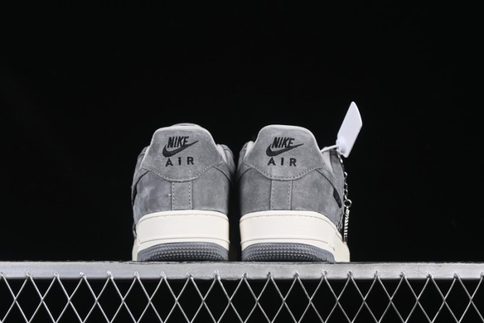 Nike Air Force 1'07 Low Dior Collaboration Grey Knit Skeleton Low-Top Casual Sneakers - KK1988-056
