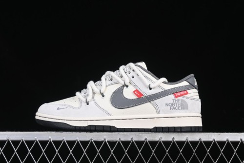 Nike SB Dunk Low The North Face x Supreme Collaboration Light Gray Hook Anniversary Custom Low-Top Casual Skate Shoes - YX5066-230