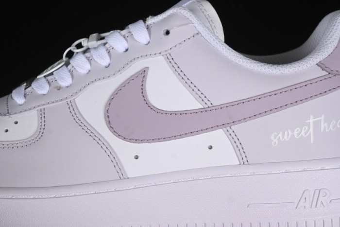 Nike Air Force 1 '07 Low Casual Sneakers with Anime-Inspired Light Gray Purple Spray Paint Design - DY8899-004
