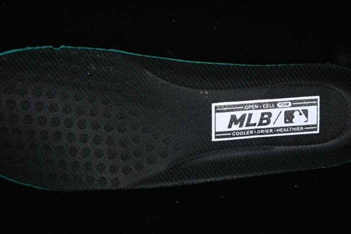 NY Yankees Black Leather Sneakers with Bold Orange Logo