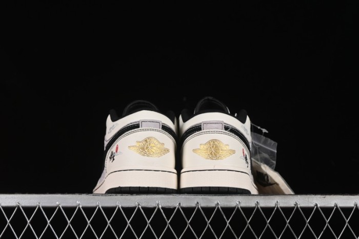 Nike Air Jordan 1 Low Retro Basketball Shoes Custom Black Myth Wukong Design - SJ9950-042