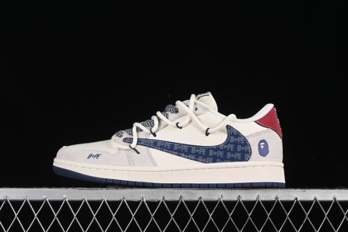 Nike Travis Scott x Fragment Design x Air Jordan 1 Low OG SP AJ1 Bape Collaboration - SJ0086-133