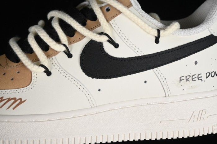Nike Air Force 1 '07 Low Custom Cappuccino Anime-Themed Spray-Painted Casual Sneakers with Strap - ZH0316-019 1