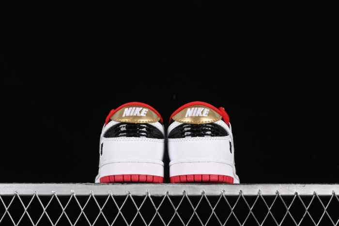 Nike SB Dunk Low UN Collaboration - White Black Patent Leather Anniversary Custom Low-Top Casual Skate Shoes - XB3802-349