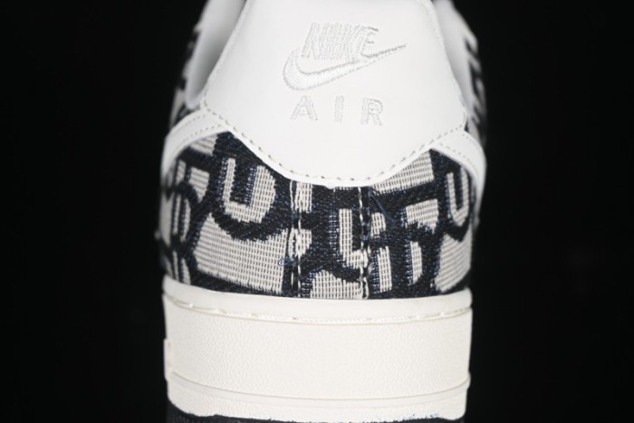 Nike Air Force 1 '07 Low Dior Collaboration Black Pattern Low-Top Casual Sneakers - DF0188-028