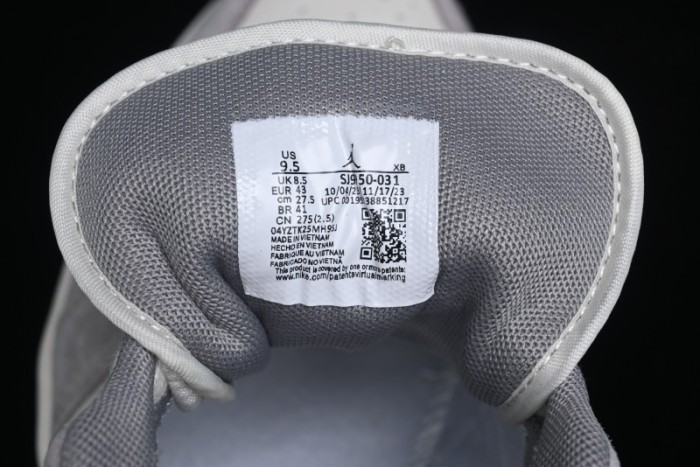 Nike Air Jordan 1 Low Stussy Collaboration - Grey White Dual-Tone Red Tag Retro Basketball Shoes - SJ9950-031