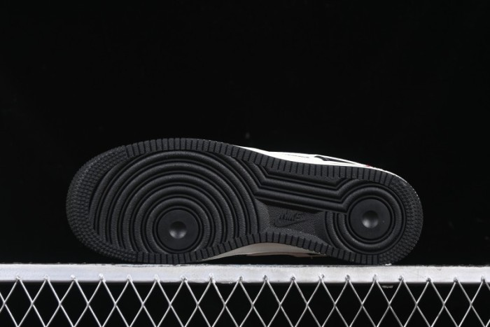 Nike Air Force 1 '07 Low Stussy Collaboration - Beige Black with Red Tab Low-Top Casual Sneakers - SJ6698-014