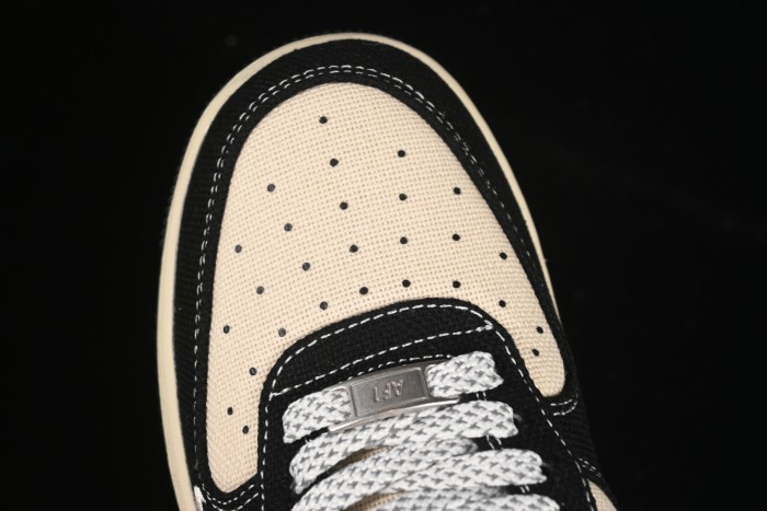 Nike Air Force 1 '07 Low Stussy Collaboration Beige Black Hemp Low-Top Casual Sneakers - XX3168-156