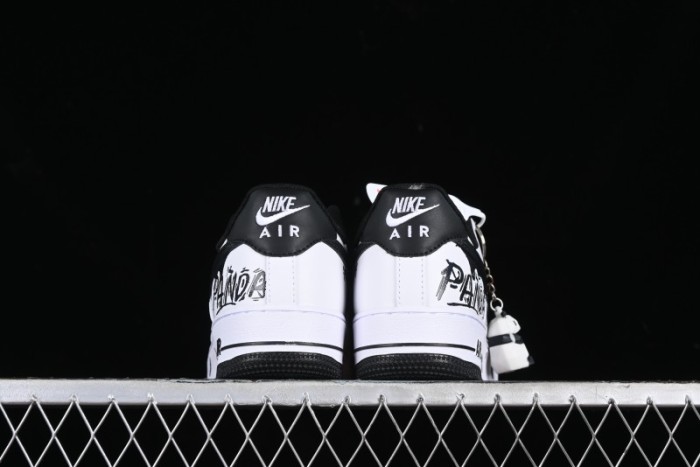 Nike Air Force 1 '07 Low Casual Sneakers with Black and White Graffiti Panda Design - DH7561-222