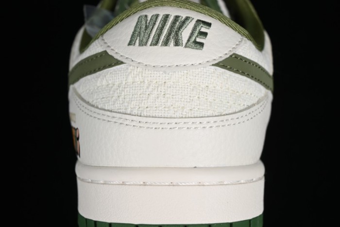 Nike SB Dunk Low Gucci Collaboration - Beige Green Woven Fabric Anniversary High-End Custom Low-Top Casual Skate Shoes - DQ1098-368 1