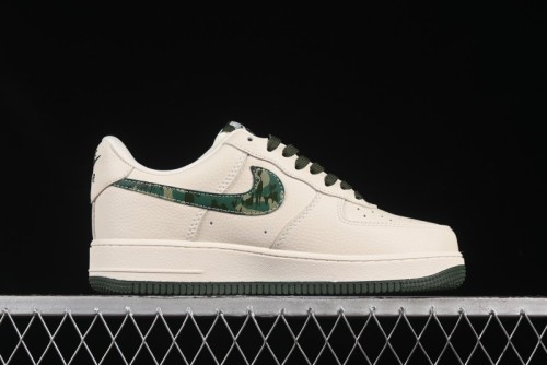 Nike Air Force 1 '07 Low Supreme Collaboration Green Camo Swoosh Casual Sneakers - KK1988-069