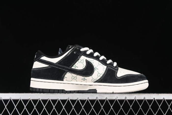 Nike SB Dunk Low Gucci Collaboration - Small Bee Series Black Hook Anniversary High-End Custom Low-Top Casual Sneakers - MM1089-030