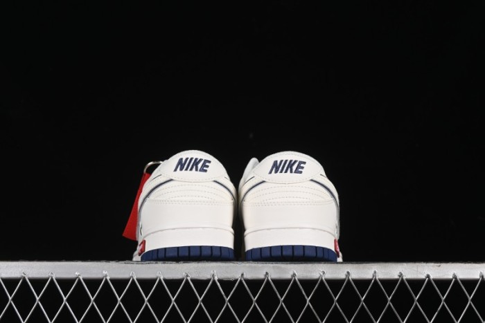 Nike SB Dunk Low Supreme Collaboration - Off White Navy Swoosh Anniversary Custom Low-Top Casual Skate Shoes - DJ2024-013
