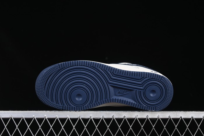 Nike Air Force 1 '07 Low Supreme Collaboration Dark Blue Swoosh Casual Sneakers - XS1958-524