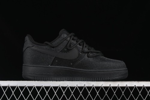 Nike Air Force 1 '07 Low Cleanfit Custom Official Bestseller Black Blue Starry Sky Full Diamond Casual Sneakers - ZH0316-042
