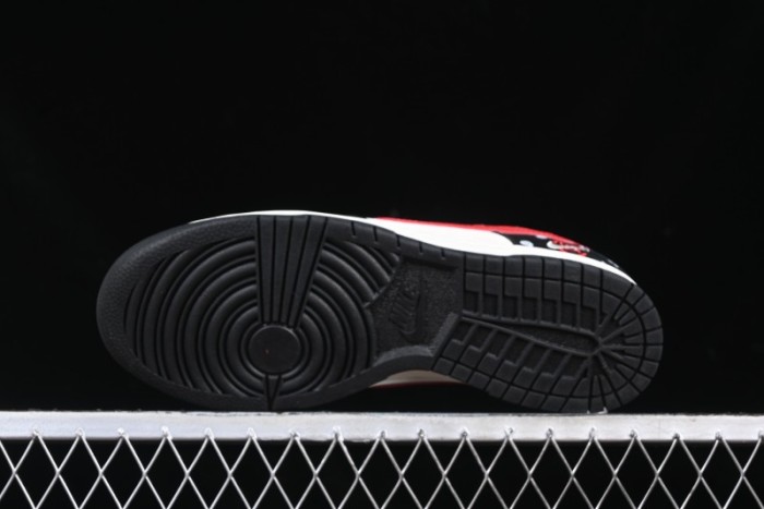 Nike SB Dunk Low Edison Chen Collaboration Graffiti Red Swoosh Anniversary Custom Low-Top Casual Skate Shoes - DJ2024-101