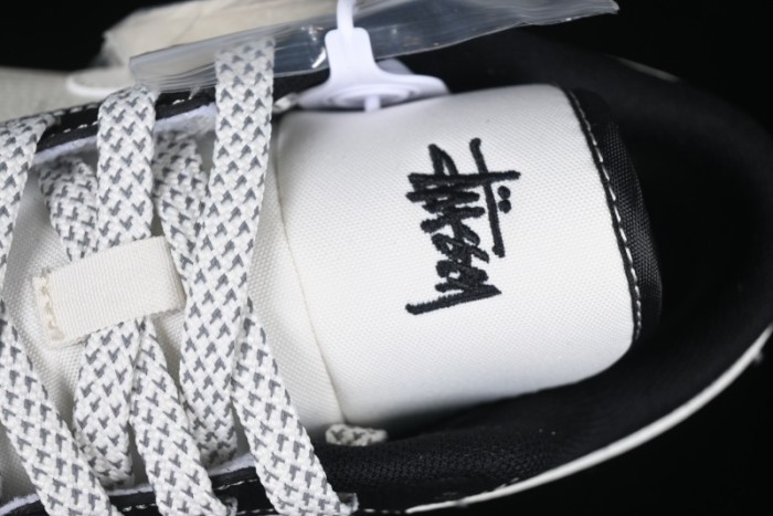 Nike Air Jordan 1 Low AJ1 Stussy White Black Leather Retro Basketball Shoes - XX3318-507