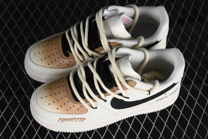 Nike Air Force 1 '07 Low Custom Cappuccino Anime-Themed Spray-Painted Casual Sneakers with Strap - ZH0316-019 1