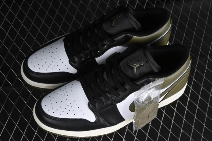 Nike Air Jordan 1 Low  Medium Olive  Retro Casual Sneakers - 553558-092