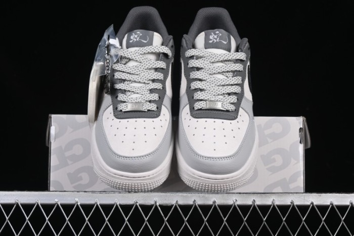 Nike Air Force 1 '07 Low The North Face Collaboration Beige Grey Black Snake Leather Custom Casual Sneakers - DM6688-052