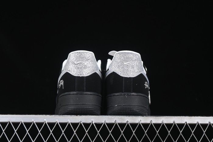 Nike Air Force 1 '07 Low Stussy Collaboration Silver Swoosh Starry Sky Casual Sneakers - DF0188-043