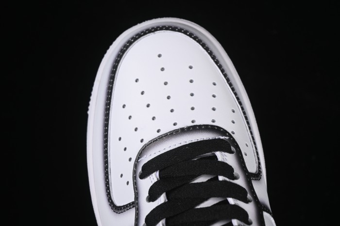 Nike Air Force 1'07 Low Casual Sneakers with Black Border, Green Swoosh & Gold Embroidery - ZH0316-075