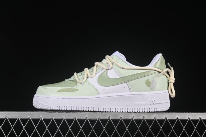 Nike Air Force 1'07 Low  Green Love  520 Limited Edition Casual Sneakers with Small Green Heart Design - DH2920-111
