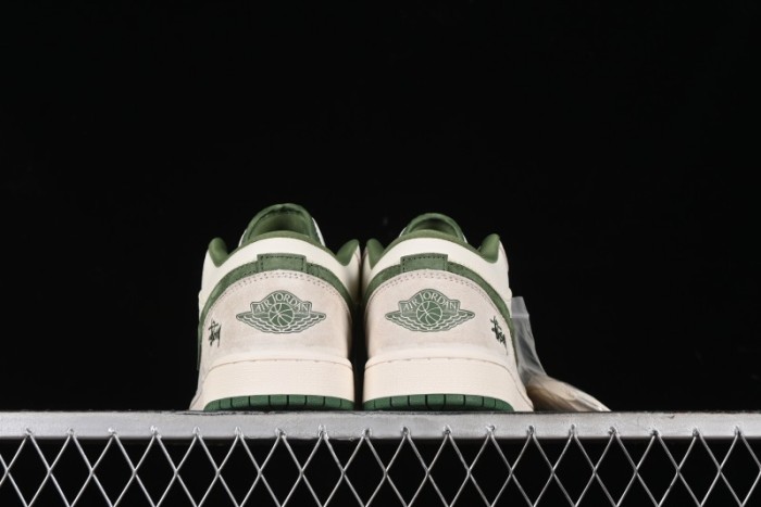 Nike Air Jordan 1 Low Stussy Collaboration Retro Basketball Shoes - DM5688-102