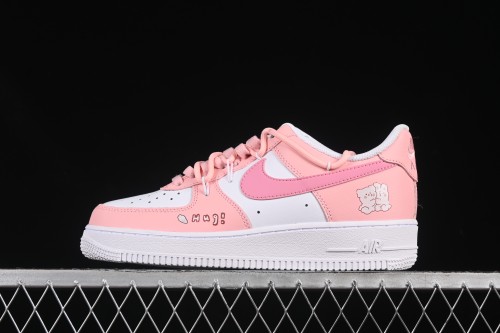 Nike Air Force 1'07 Low Pink Lover Casual Sneakers with Cartoon Patterns - YY2023-762