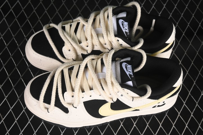 Nike Dunk Low Retro Casual Sneakers with Panda Cheesy Colorway and Splatter Effect - DD1391-100