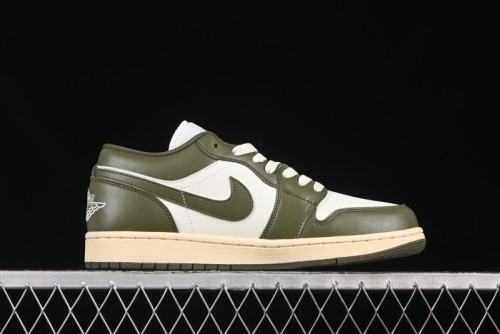 Nike Air Jordan 1 Low AJ1 Military Green White Casual Lifestyle Sneakers - DC0774-122