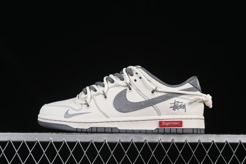 Nike SB Dunk Low Stussy x Supreme Triple Collaboration Anniversary Edition Custom Low-Top Skate Shoes - YX5066-276