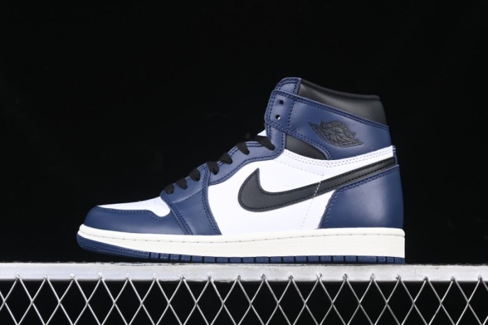 Nike Air Jordan 1 High OG  Midnight Navy  Basketball Shoes with Full Leather Construction - DZ5485-401