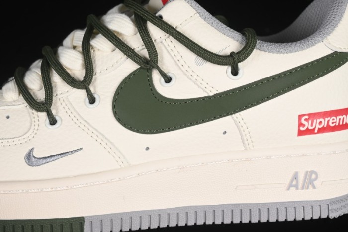 Nike Air Force 1'07 Low Supreme Collaboration Dual-Tone Grey Green Lace-Up Casual Sneakers - DM6868-070