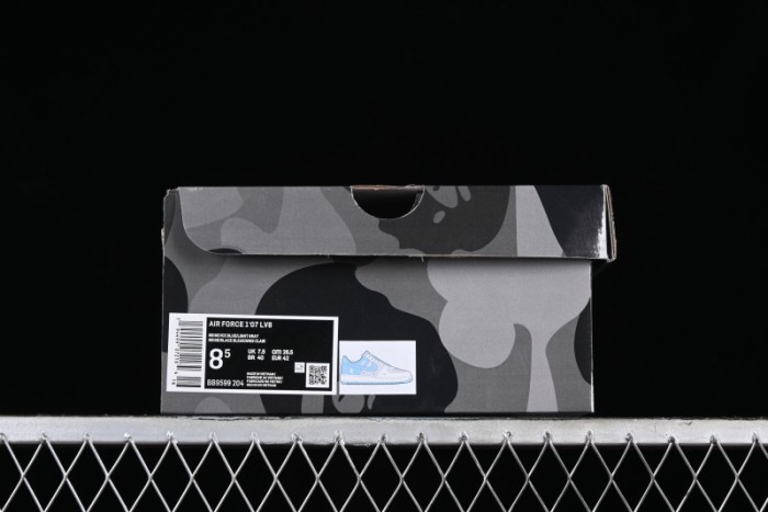 Nike Air Force 1 '07 Low Bape Collaboration - Light Grey Blue Casual Sneakers BB9599-204