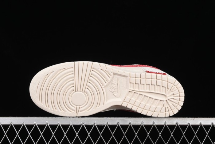 Nike SB Dunk Low Supreme Collaboration - White Dragon Scale Anniversary Custom Low-Top Casual Skate Shoes - BB8685-101