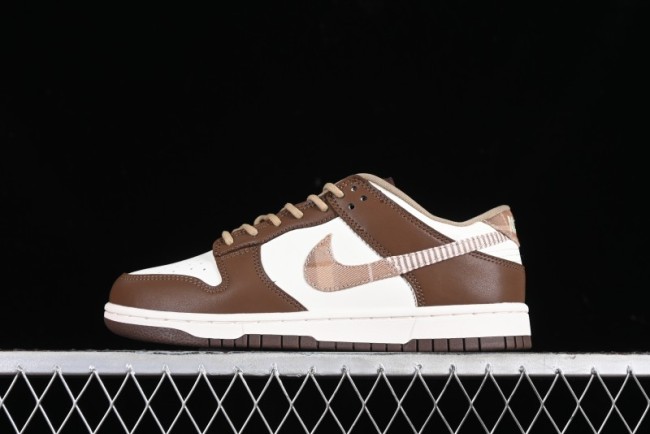 Nike Dunk Low SB White Brown Plaid Casual Skate Shoes - FV3653-191 1
