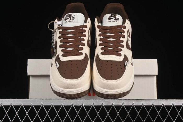 Nike Air Force 1 '07 Low BAPE Collaboration Beige Brown Graffiti Swoosh Casual Sneakers - DF0188-061