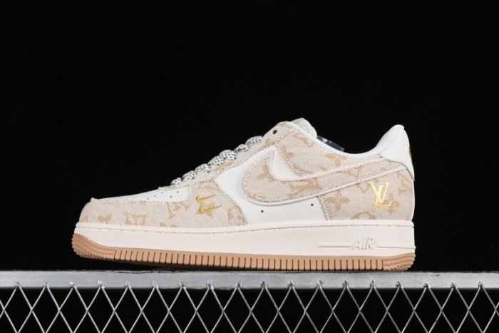 Nike Air Force 1 '07 Low V Collaboration - Khaki Mini Swoosh Low-Top Casual Sneakers - SJ2088-001