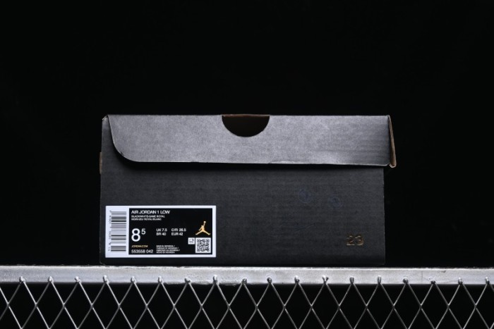 Nike Air Jordan 1 Low Retro Basketball Shoes Black Blue - 553558-042