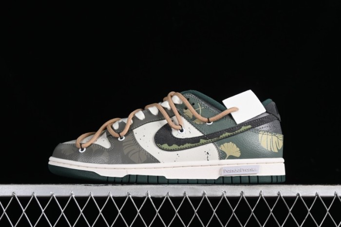 Nike Dunk Low Panda Prank Jungle Crossing - Green Wild Floating Abyss Beige Brown Green SB Lace-Up Low-Top Casual Skate Shoes - FD0350-133 1