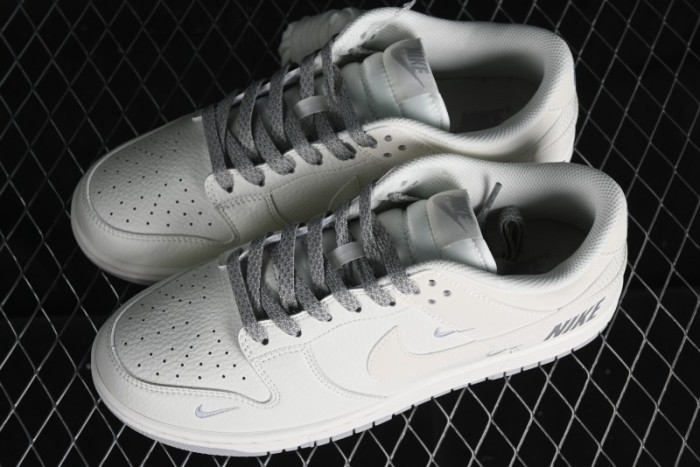 Nike SB Dunk Low Collaboration Three Swooshes Beige Black Low-Top Casual Skateboarding Shoes - NK5639-325 1