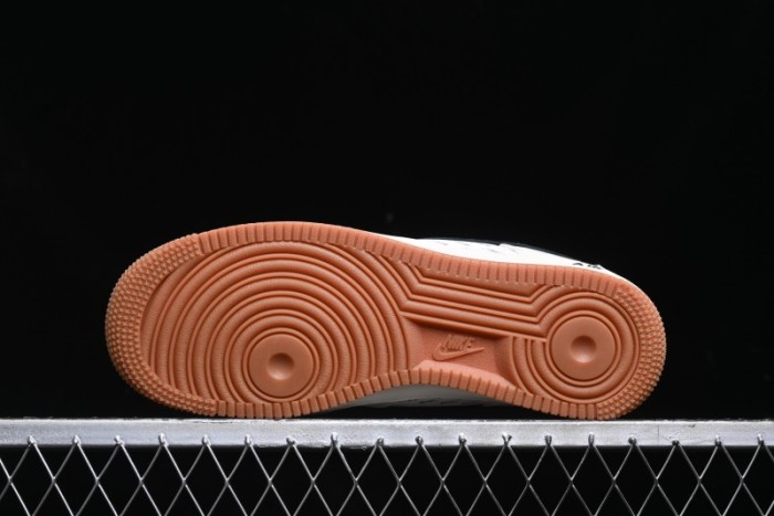 Nike Air Force 1 '07 Low Stussy Collaboration - Beige Black Hook Gum Sole Low-Top Casual Sneakers - XZ6188-255